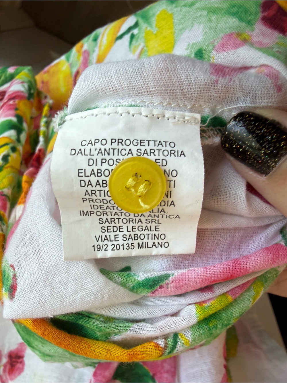 Antica Sartoria by Giacomo Cinque Lemon Positano Printed Blouse Italian Medium - Picture 4 of 10